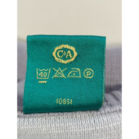 VTG Canda Made in UK Gray Stripe Knit Sweater Crewneck 100% Acrylic Men's 38 - Picture 9 of 12